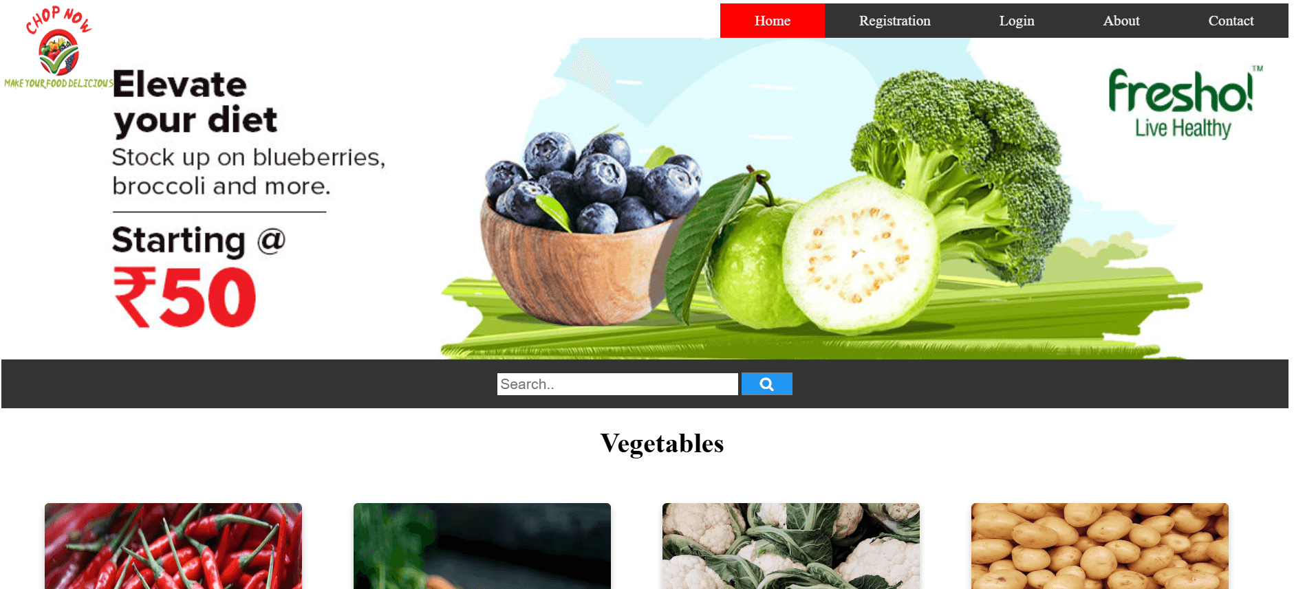 ChopNow E-commerce Website preview