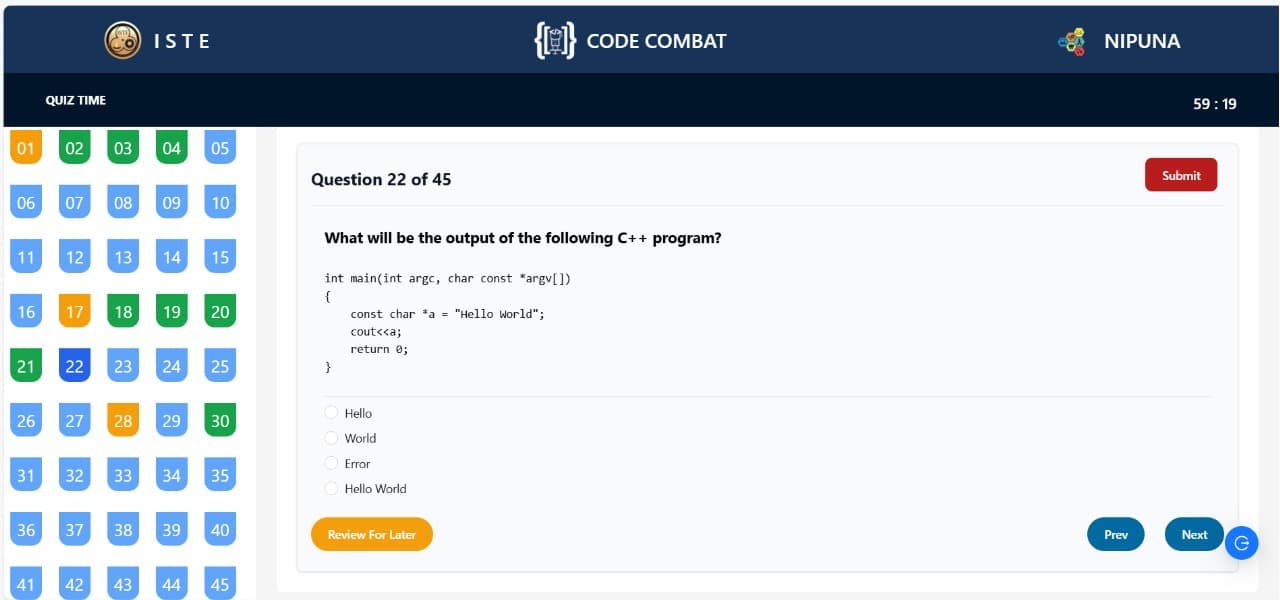 Code Combat Exam Portal project thumbnail