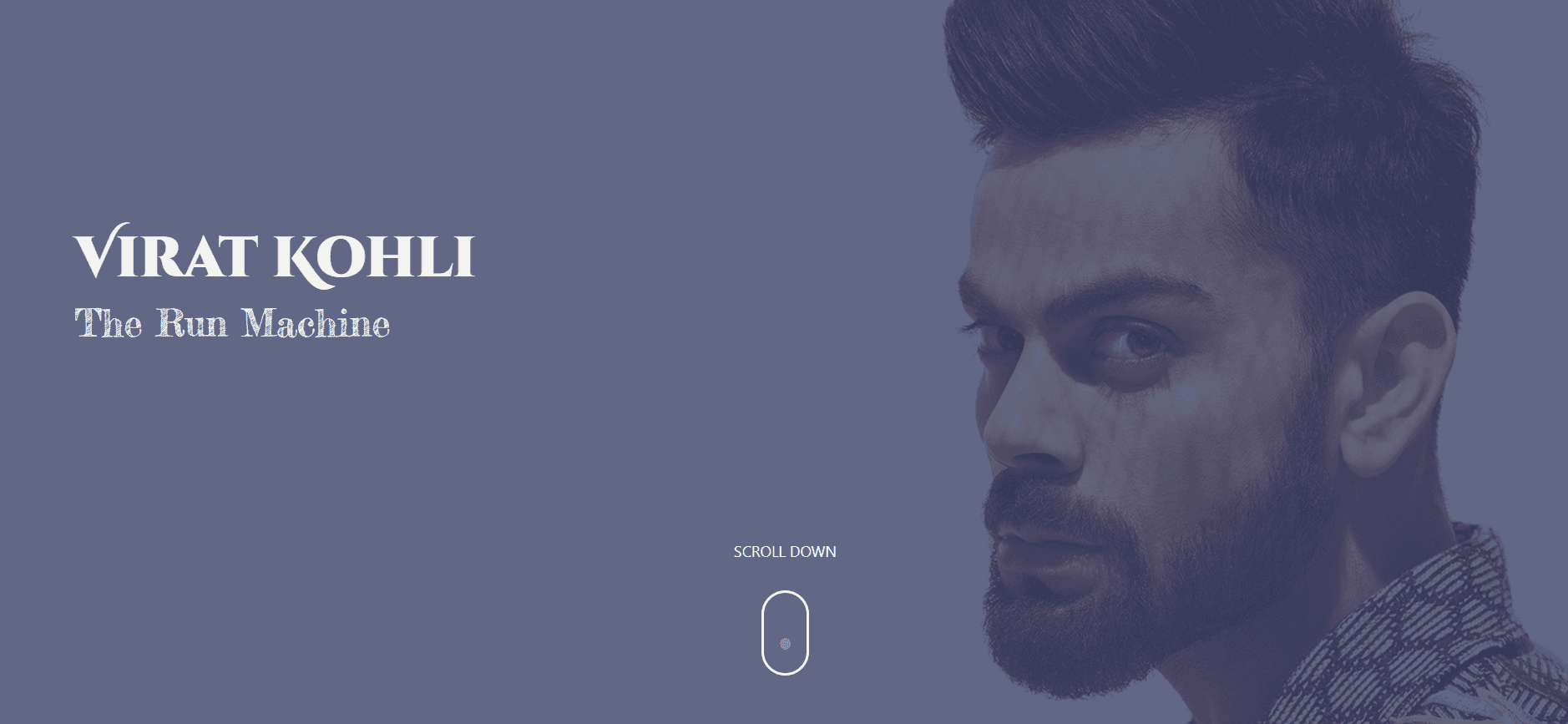 Virat Kohli Tribute Page project thumbnail